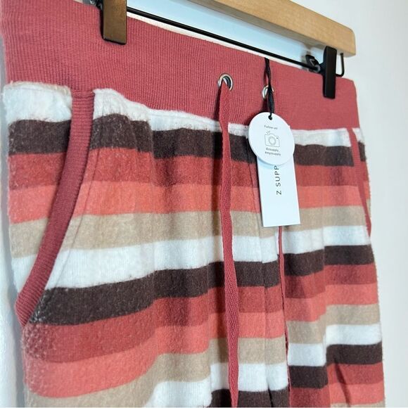 NWT Z Supply The Rainbow Stripe Cropped Jogger in Rust XS - Picture 6 of 7